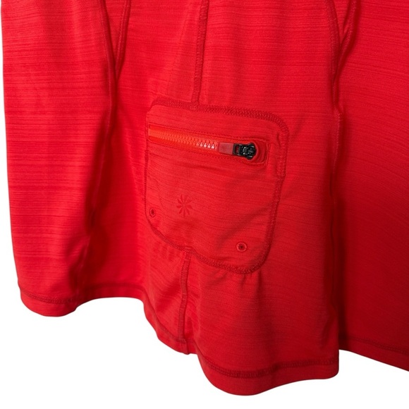 Athleta Women's Pacifica UPF Tee S Orange 1/4-Zip Short Sleeve Top Casual Active - Picture 6 of 7